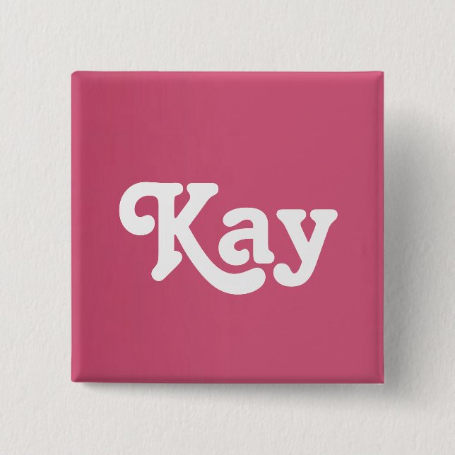 Badge Carré 5 Cm Bouton Kay (Devant)