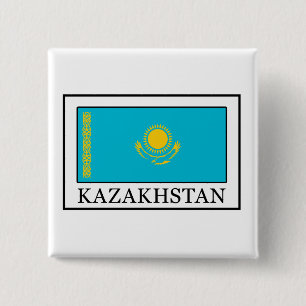 Badge Carré 5 Cm Bouton Kazakhstan