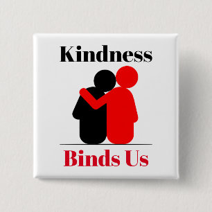 Badge Carré 5 Cm Bouton Kindness nous lie