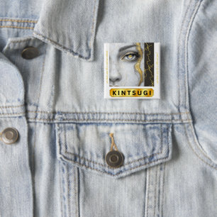 Badge Carré 5 Cm Bouton Kintsugi par la poète Adiela Akoo