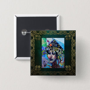 Badge Carré 5 Cm Bouton LA Art