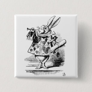 Badge Carré 5 Cm Bouton Lapin