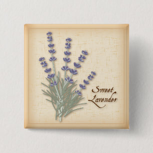 Badge Carré 5 Cm Bouton Lavande douce