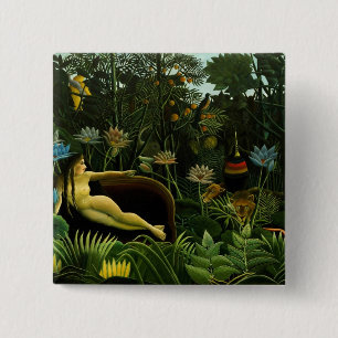 Badge Carré 5 Cm Bouton "Le rêve" de Rousseau