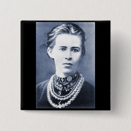 Badge Carré 5 Cm Bouton Lesya Ukrajinka