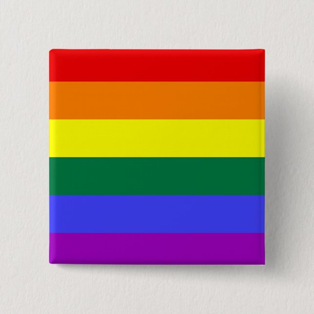 Badge Carré 5 Cm Bouton LGBT Pride (Carré) (Devant)