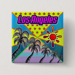 Badge Carré 5 Cm Bouton Liberté de Los Angeles