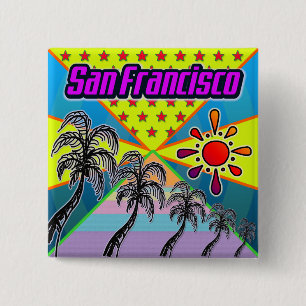 Badge Carré 5 Cm Bouton Liberté de San Francisco