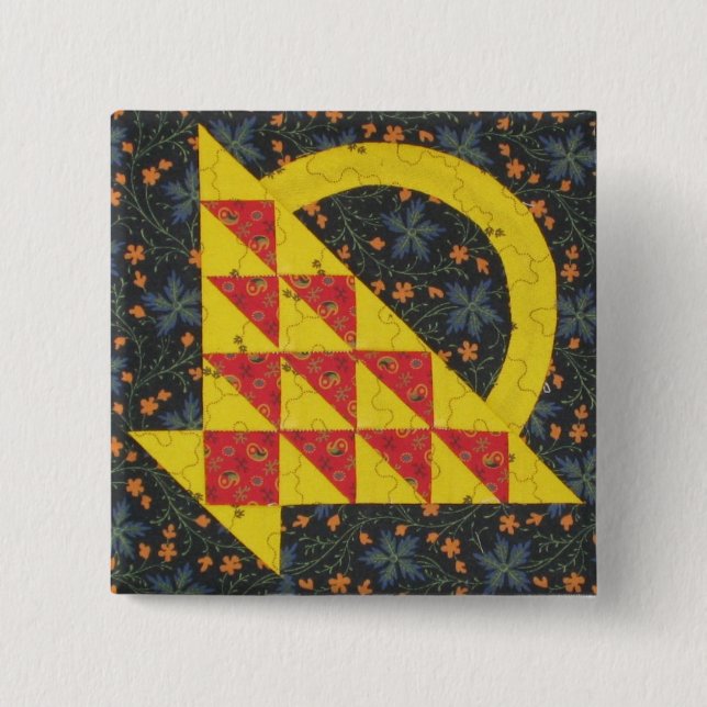Badge Carré 5 Cm Bouton lumineux de panier (Devant)