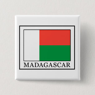 Badge Carré 5 Cm Bouton Madagascar