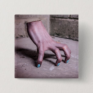 Badge Carré 5 Cm Bouton Main bizarre