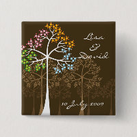 Bouton Mariage Brown Whimsical Four Seasons