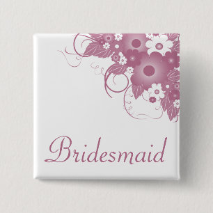 Badge Carré 5 Cm Bouton mauve de bouquet de demoiselle d'honneur