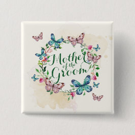 Badge Carré 5 Cm Bouton Mère du papillon de chambre