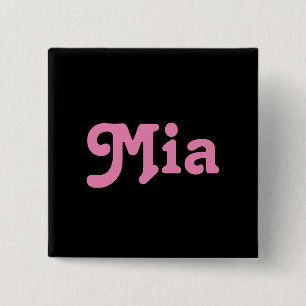 Badge Carré 5 Cm Bouton Mia