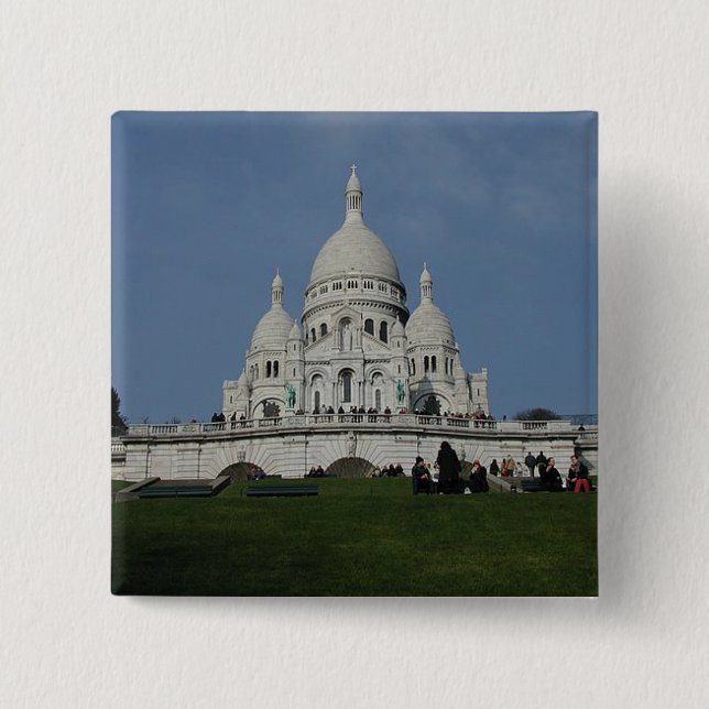 Badge Carré 5 Cm Bouton Montmartre (Devant)