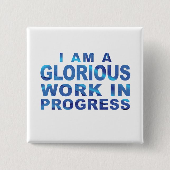 Badge Carré 5 Cm Bouton Motivationnel, Autonomisation, Mise En Oeuv (Devant)