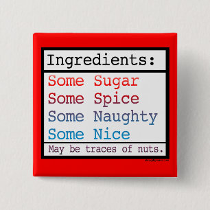 Badge Carré 5 Cm Bouton Naughty et Nice