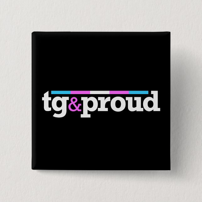 Badge Carré 5 Cm Bouton noir Tg&fière (Devant)