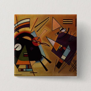 Badge Carré 5 Cm Bouton Noir-violet de Kandinsky