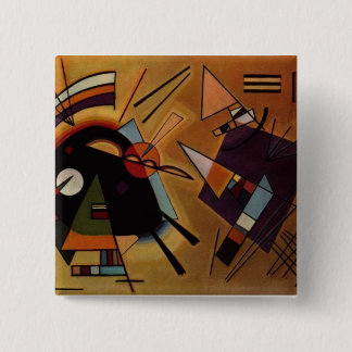 Badge Carré 5 Cm Bouton Noir-violet de Kandinsky