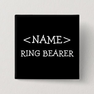 Badge Carré 5 Cm Bouton nommé de porteur d'alliances