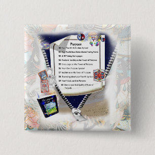 Badge Carré 5 Cm Bouton Objectif