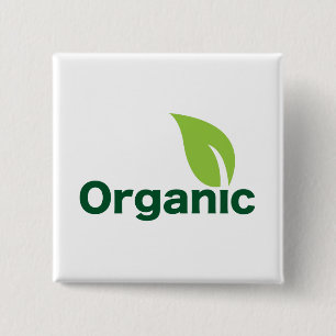 Badge Carré 5 Cm Bouton organique
