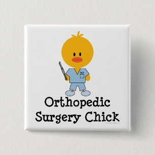 Badge Carré 5 Cm Bouton orthopédique de poussin de chirurgie