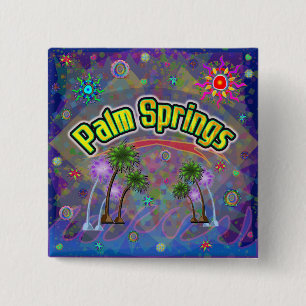 Badge Carré 5 Cm Bouton Palm Springs Noble Voyage