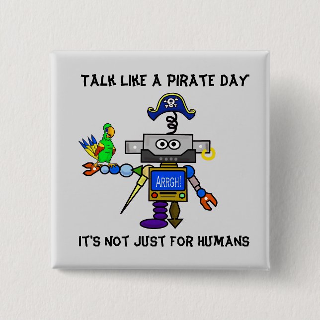 Badge Carré 5 Cm Bouton "Parler Comme Un Pirate Day" (Devant)