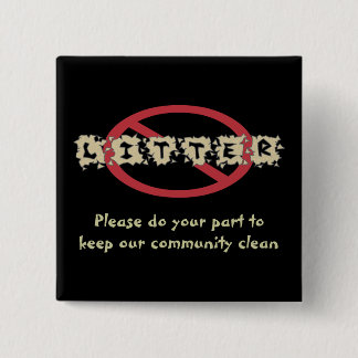 Badge Carré 5 Cm Bouton Pas De Litter