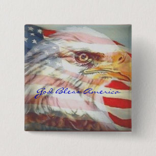 Badge Carré 5 Cm Bouton patriotique
