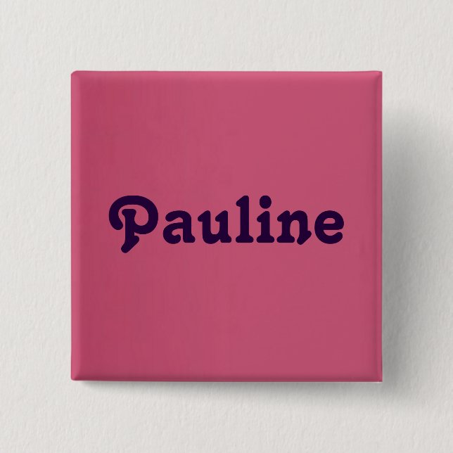 Badge Carré 5 Cm Bouton Pauline (Devant)