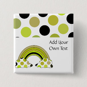 Badge Carré 5 Cm Bouton personnalisable cool Polka Dot Rainbow