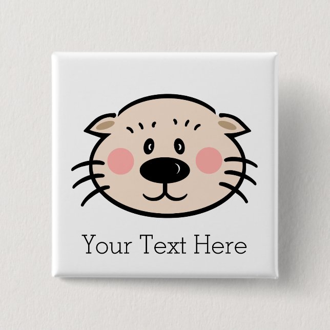 Badge Carré 5 Cm Bouton personnalisable d'Ollie (Devant)
