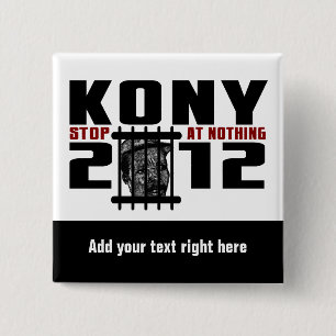Badge Carré 5 Cm Bouton Personnalisable KONY 2012