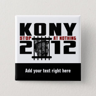 Badge Carré 5 Cm Bouton Personnalisable KONY 2012