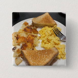 Badge Carré 5 Cm Bouton photo petit-déjeuner