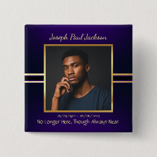 Badge Carré 5 Cm Bouton photo Purple and Gold Keepsaké