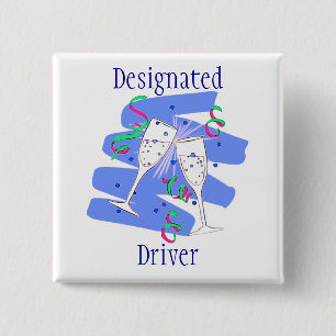 Badge Carré 5 Cm Bouton Pilote Désigné
