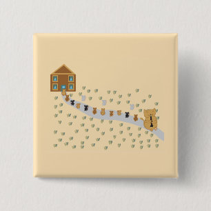Badge Carré 5 Cm Bouton Piper de chat