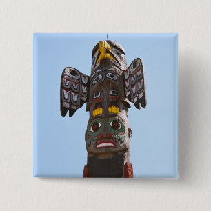 Badge Carré 5 Cm Bouton Pole Totem
