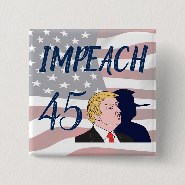 Badge Carré 5 Cm Bouton politique anti-Trump 45 s'effondre (Devant)