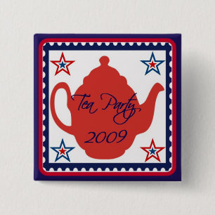 Badge Carré 5 Cm Bouton politique du thé 2009