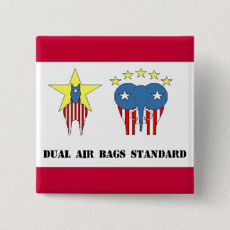 BADGE CARRÉ 5 CM BOUTON POLITIQUE STANDARD DÉMOCRATE DE DOUBLES