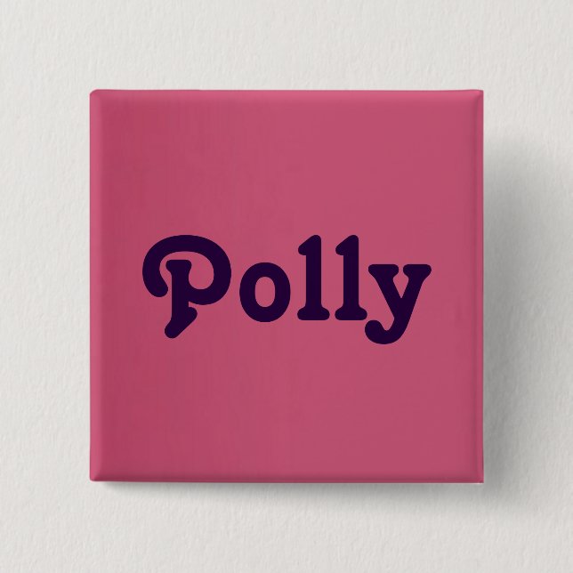Badge Carré 5 Cm Bouton Polly (Devant)