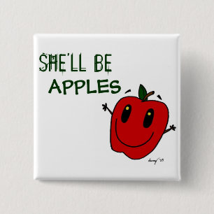 Badge Carré 5 Cm Bouton POMMES