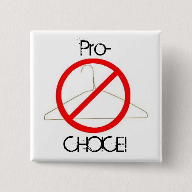 Badge Carré 5 Cm bouton prochoice de cintre (Devant)