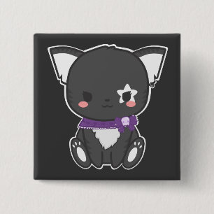 Badge Carré 5 Cm Bouton punk de Kitty